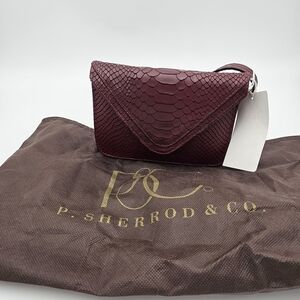 Burgundy Snakeskin Clutch Or Waistbag